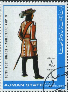 Ajman - 1972 - Fardas Militares Dutch Foot Guards Inglaterra XVII - 1R