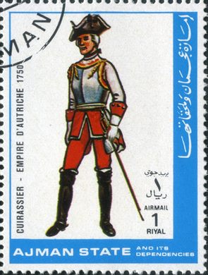 Ajman - 1972 - Fardas Militares Couraceiro Imperio Austriaco 1750 - 1R