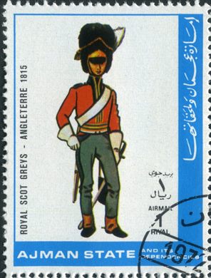 Ajman - 1972 - Fardas Militares Royal Scots Greys Inglaterra 1815 - 1R