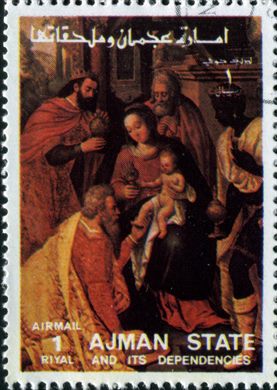Ajman - 1972 - Vida de Cristo Adoracao dos Magos - 1R