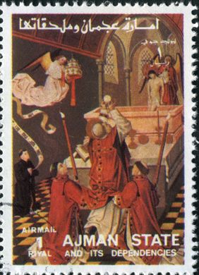 Ajman - 1972 - Vida de Cristo Cena Religiosa - 1R