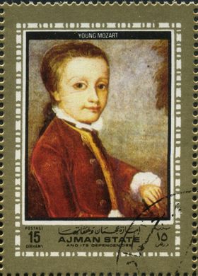 Ajman - 1972 - Mozart - Jovem Mozart - 15Dh