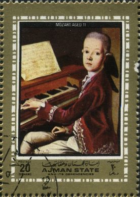 Ajman - 1972 - Mozart - Mozart aos 11 Anos - 20Dh