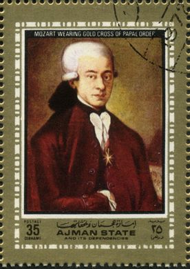 Ajman - 1972 - Mozart - Mozart Cruz Ordem Papal - 35Dh