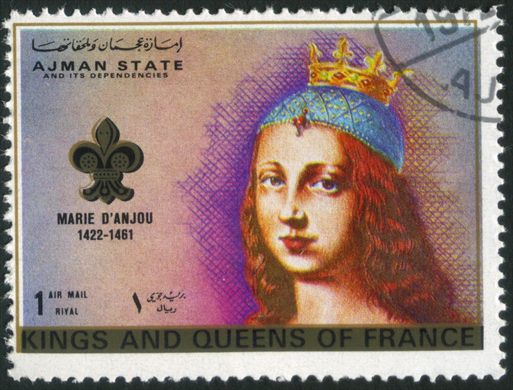 Ajman - 1972 - Reis e Rainhas de Franca - Maria de Anjou - 1R