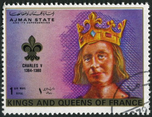 Ajman - 1972 - Reis e Rainhas de Franca - Carlos V - 1R