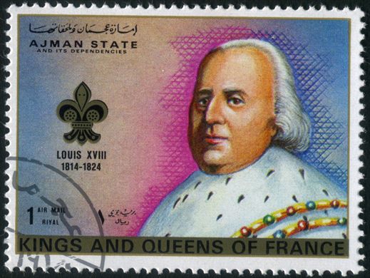 Ajman - 1972 - Reis e Rainhas de Franca - Luis XVIII - 1R