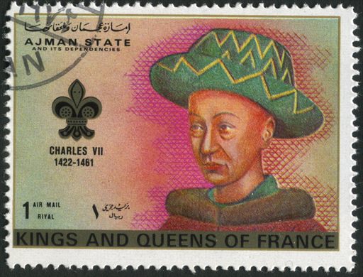 Ajman - 1972 - Reis e Rainhas de Franca - Carlos VII - 1R