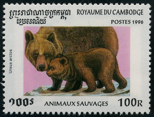 Camboja - 1996 - Animais Selvagens - Ursus arctos - 100R