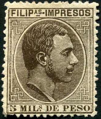 Filipinas (Colonia espanhola) - 1886 - Filipas Impresos Alfonso XII Castanho - 5MP