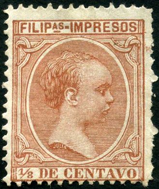 Filipinas (Colonia espanhola) - 1894 - Filipas Impresos Pelon Castanho - 0.125C
