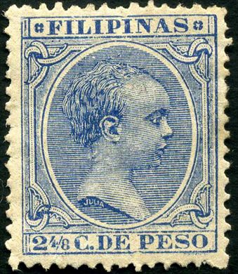 Filipinas (Colonia espanhola) - 1894 - Pelon Regular Azul - 2.5C