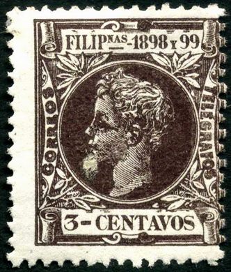 Filipinas (Colonia espanhola) - 1898 - Pelon 1898 y 99 Correos Telegrafos Castanho Escuro - 3C