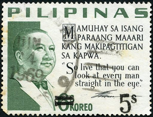 Filipinas - 1968 - Quezon Codigo de Cidadania Sobrecarga - 5S sobre 6S