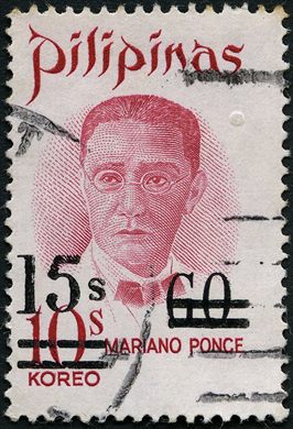 Filipinas - 1973 - Mariano Ponce Sobrecarga Dupla - 15S sobre 60S sobre 10S