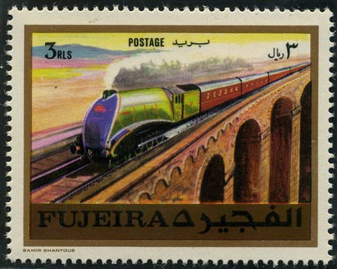 Fujeira - 1971 - Caminhos de Ferro - Locomotiva a Vapor Aerodinamica - 3RLS