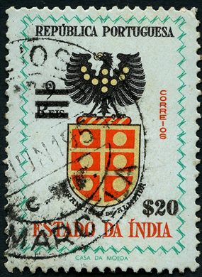 India Portuguesa - 1959 - Sobrecarga Brasoes Francisco de Almeida - 0Esc20