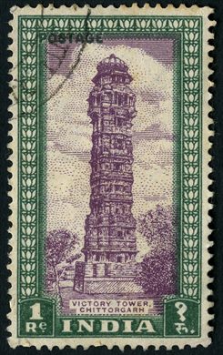 India - 1949 - Torre da Vitoria de Chittorgarh - 1R