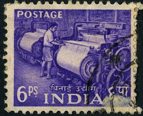 India - 1955 - Plano Quinquenal Industria Texteil - 6Ps