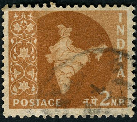 India - 1957 - Mapa da India - 2NP