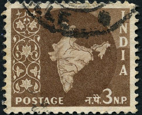 India - 1957 - Mapa da India - 3NP