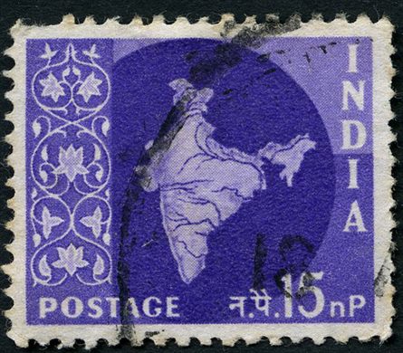 India - 1957 - Mapa da India - 15NP