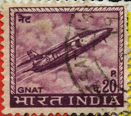 India - 1967 - Quarta Serie Definitiva Aviao Gnat - 20R