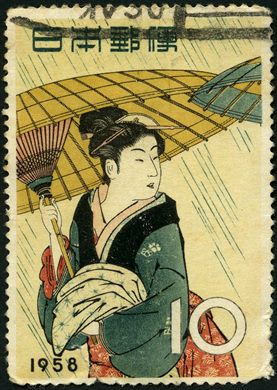 Japao - 1958 - Semana Filatelica Beleza a Apanhar Chuva - 10Y