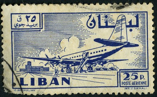 Libano - 1953 - Correio Aereo - Aviao - 25Pia