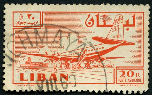 Libano - 1953 - Correio Aereo - Aviao - 20Pia