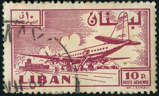 Libano - 1953 - Correio Aereo - Aviao - 10Pia