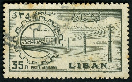 Libano - 1953 - Correio Aereo - Industria - 35Pia