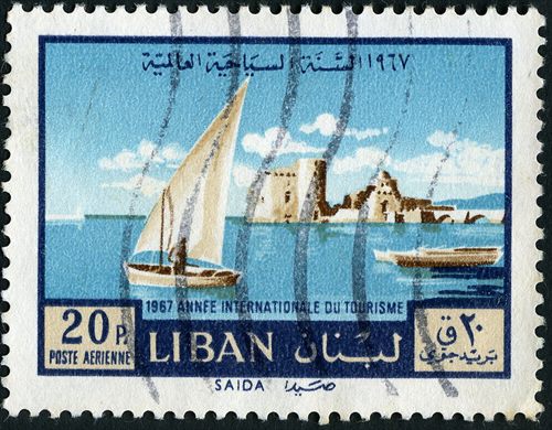 Libano - 1967 - Correio Aereo Ano Internacional do Turismo - Saida - 20Pia