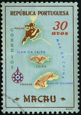 Macau - 1956 - Mapa de Macau - 30Avos