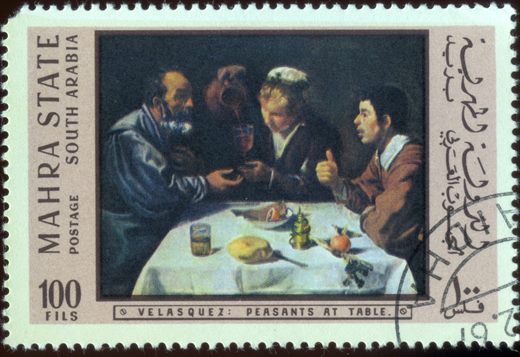 Mahra - 1967 - Pinturas Velazquez Camponeses a Mesa - 100Fils