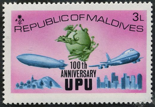 Maldivas - 1974 - Centenario UPU - 3L