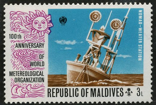 Maldivas - 1974 - Centenario OMM - 3L