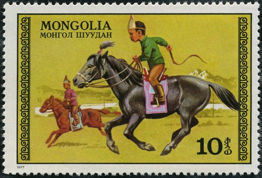 Mongolia - 1977 - Corrida de Cavalos - 10M