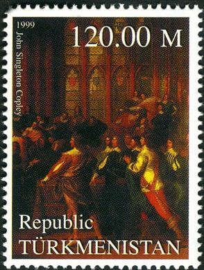 Turquemenistao (Vinhetas) - 1999 - Obras Arte John Singleton Copley - 120M