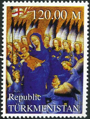 Turquemenistao - 1999 - Millennium - Cena Religiosa Medieval - 120M