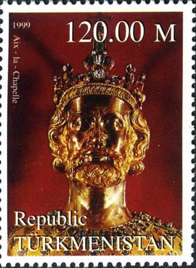 Turquemenistao - 1999 - Millennium - Aix la Chapelle Busto Carlos Magno - 120M