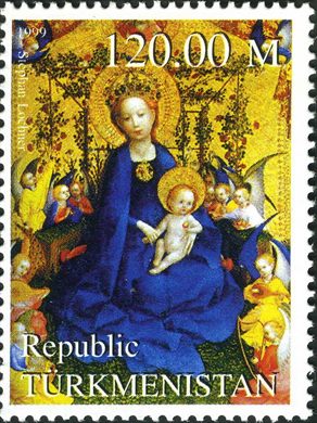Turquemenistao - 1999 - Millennium - Stefan Lochner Madonna do Roseiral - 120M