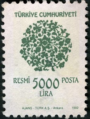 Turquia (Resmi Posta) - 1992 - Motivo Floral - 5000Lira