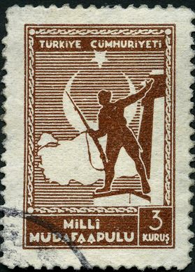 Turquia - 1941 - Imposto Defesa Nacional Milli Mudafaa - 3Krs