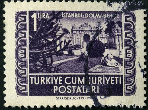 Turquia - 1942 - Paisagens Istanbul Dolmabahce - 1Lira