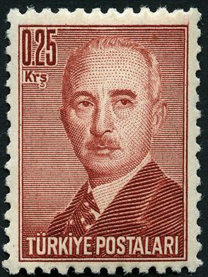 Turquia - 1948 - Definitivo Ismet Inonu - 0.25K