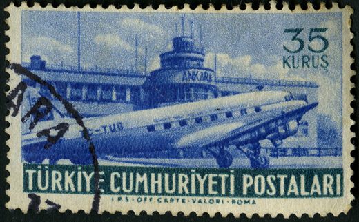 Turquia - 1952 - Aviao em Yesilkoy - 35Kurus