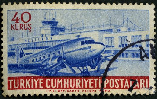 Turquia - 1952 - Aviao em Yesilkoy - 40Kurus