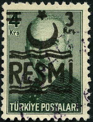 Turquia - 1955 - Inonu Sobrecarga Resmi - 4Krs