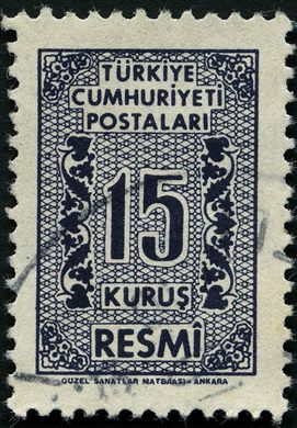 Turquia - 1957 - Resmi Numerico - 15Krs
